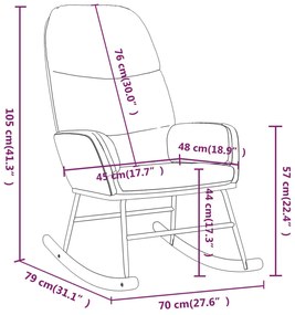 Cadeira de baloiço tecido castanho