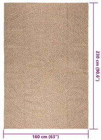 Tapete ZIZUR 160x230 cm aspeto de juta interior e exterior