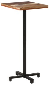 vidaXL Mesa de bistrô quadrada 50x50x110 cm madeira recuperada maciça