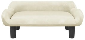 Sofá infantil 70x40x24 cm veludo cor creme