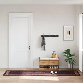 Tapete lavável antiderrapante 80x300 cm preto e dourado