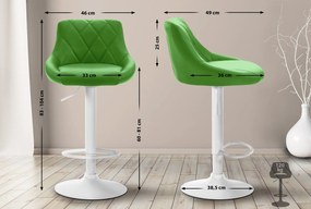 Banco de bar Lazio em couro sintético e com estrutura branca 46 x 83-104 x 49 cm Verde