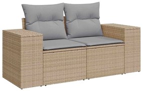 Conjunto de Sofá de Jardim de 12 Peças com Almofadas Rattan Bege