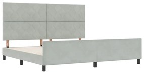 Cama vidaXL Cinza Claro 200x200 cm Veludo