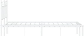Estrutura de cama com cabeceira 120x200 cm metal branco