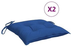 Almofadões de cadeira 2 pcs 50x50x7 cm tecido azul