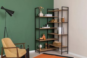 Estante Edra – Pinho Atlântico Preto – 94x177x94 cm