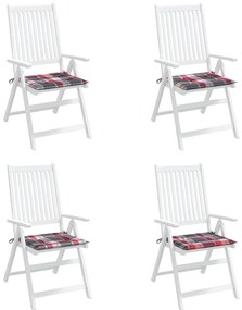 Almofadões cadeiras jardim 4pcs tecido oxford xadrez vermelho