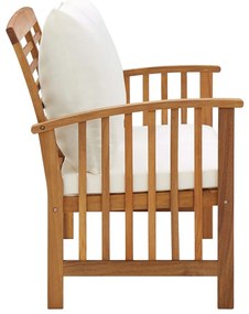 Banco de jardim c/ almofadões 119 cm madeira de acácia maciça
