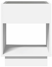 Mesa de cabeceira com luzes LED Infinity 40x40x50 cm branco