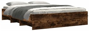 Estrutura de cama s/ colchão derivados madeira carvalho fumado