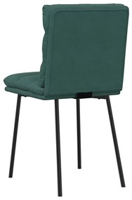 Cadeiras de jantar 2 pcs veludo verde-escuro