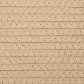 Cesto de arrumação Ø60x36 cm algodão bege e branco