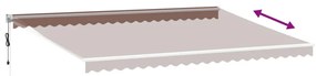 Toldo retrátil automático 500x300 cm castanho
