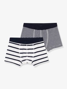 Lote de 2 boxers às riscas, da Petit Bateau lote branco