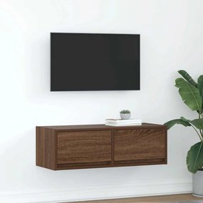 vidaXL Móvel de TV 80x31x25,5cm derivados de madeira carvalho castanho