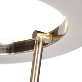 Candeeiro de pé moderno em aço e vidro com braço de leitura LED - Divine