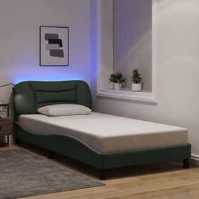 Estrutura de cama com LED sem colchão 100x200 cm tecido