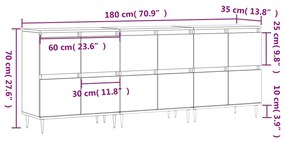 Aparador Eloa de 180cm - Preto - Design Nórdico