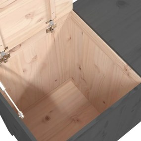 Caixa para roupa 88,5x44x76 cm madeira de pinho maciça cinzento