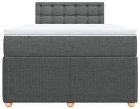 Cama boxspring com colchão 120x190 cm tecido cinzento-escuro