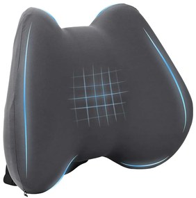 vidaXL Travesseiro para Costas Cinzento 40 x 32 x 14 cm Poliéster