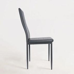 Pack 4 Cadeiras Lauter Couro Sintético - Cinza escuro