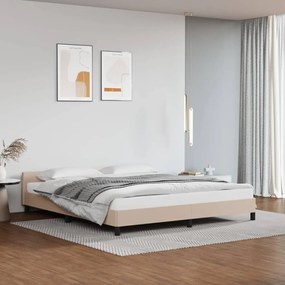 vidaXL Estrutura cama c/ cabeceira sem colchão 160x200 cm cappuccino