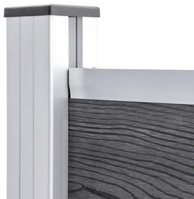 Conjunto painel de cerca 526x146 cm WPC cinzento