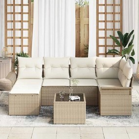 Conjunto de Sofá de Jardim 7 Peças com Almofadas em Ratan Sintético Ma