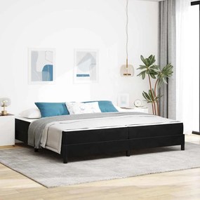 vidaXL Cama Box com colchão Preto 200 x 200 cm tecido