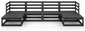 6 pcs conjunto lounge de jardim pinho maciço