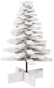 Árvore Natal decorativa 80 cm madeira de pinho maciça branco