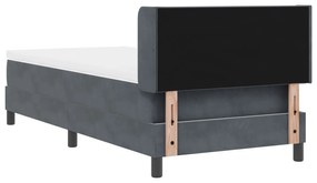 Cama Box Spring com Colchão VidaXL Cinza Escuro 90x200 cm Veludo