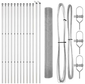 Cerca de Arame Soldado com 13 Postes 1.4x25 m Aço Galvanizado