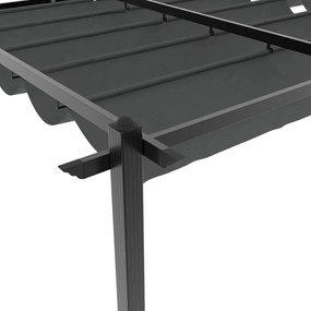 Gazebo de jardim com teto retrátil 3x6 m alumínio antracite