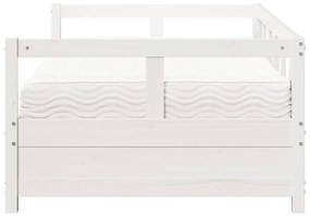 Sofá-cama com colchão 90x200 cm madeira de pinho maciça branco