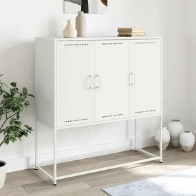 vidaXL Aparador alto 100,5x39x107 cm aço branco