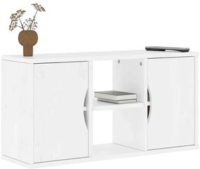 Armário para TV 79x24x40 cm Madeira maciça de pinho Branco