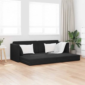 vidaXL Sofá Cama de Piso 2-em-1 Preto 213x144x60 cm Poliéster