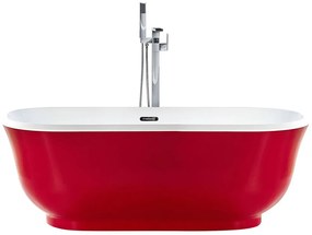 Banheira autónoma em acrílico vermelho 170 cm TESORO Beliani