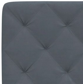 Almofadão de cabeceira 80 cm veludo cinzento-escuro