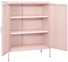 Armário de arrumação aço 80x35x101,5 cm rosa