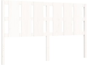 Cama sem colchão 160x200 cm madeira de pinho maciça branco