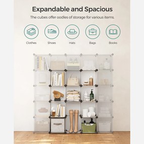 Sistema de prateleiras 125 x 125 x 31 cm encaixáveis 16 cubos Branco