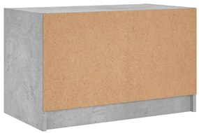 Móvel de TV c/ portas de vidro 68x37x42 cm cinza cimento