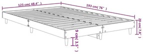Estrutura cama s/ colchão derivados de madeira carvalho fumado