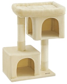 Arranhador gatos XL 68 x 48 x 101 cm com plataforma grande Bege