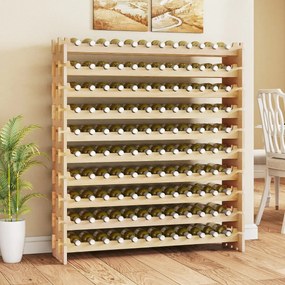 Garrafeira de Vinho, 120 x 29 x 79 cm, Capacidade para 72 Garrafas, Cor Natural
