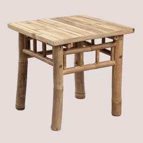 Mesa Auxiliar Para Jardim Quadrada 45x45 Cm Em Bambu Jamaik Bambu - Sklum